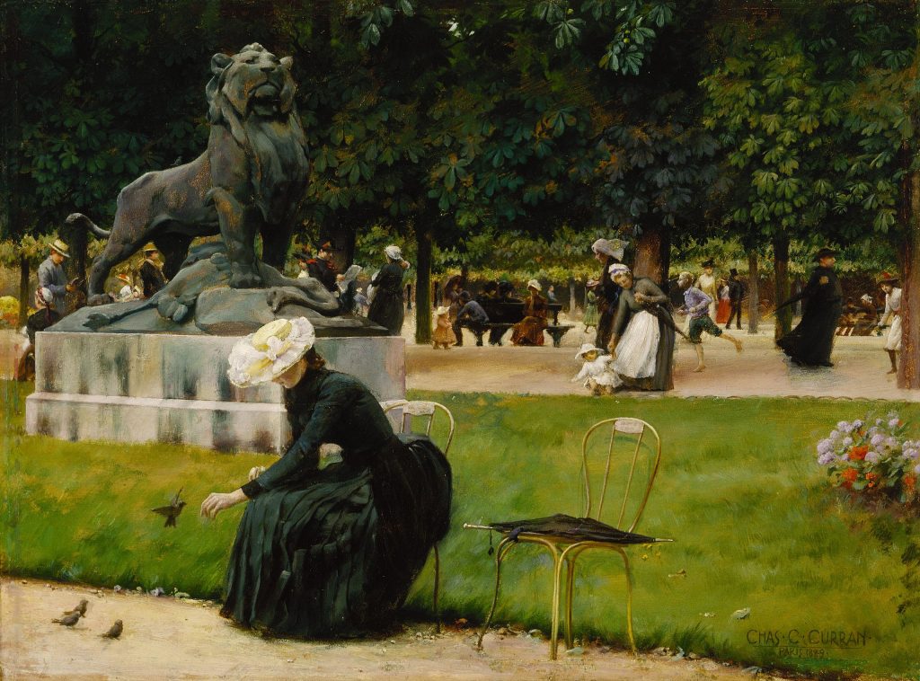 gardens in painting: Charles Courtney Curran, In Luxembourg (Garden), ca. 1889, Terra Museum of American Art. Chicago, IL, USA.
