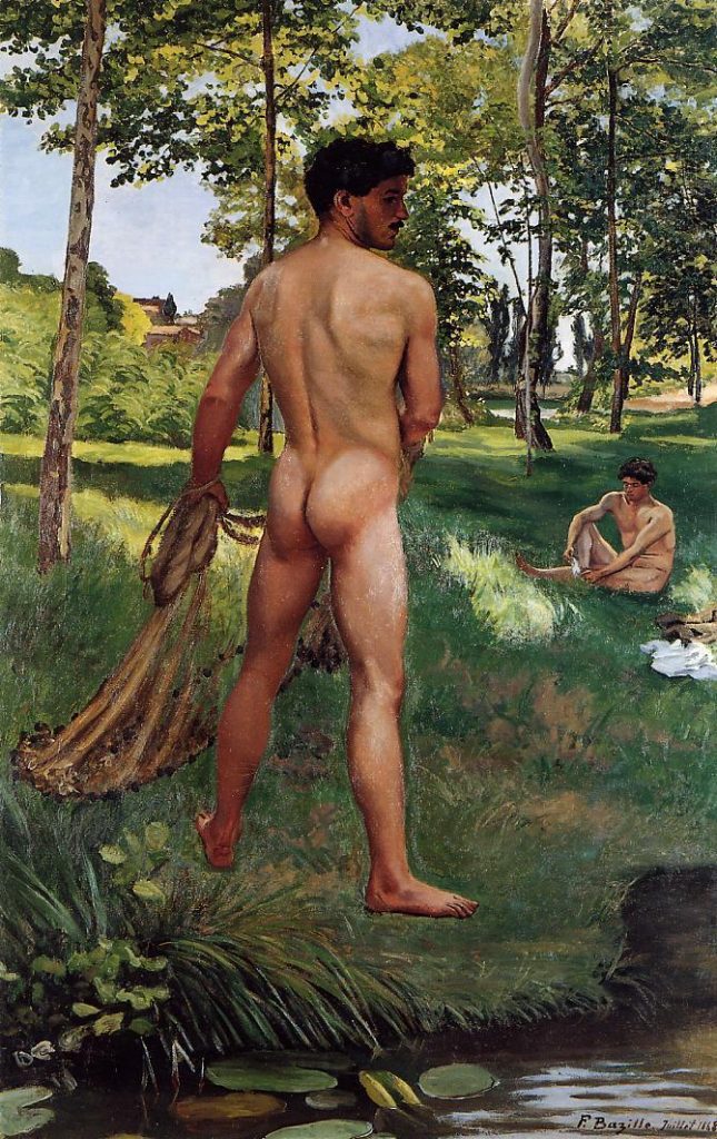 Male Nudes art: Male nudes in art: Frédéric Bazille, Fisherman with a Net, 1868, Fondation Rau pour le Tiers-Monde, Zurich, Switzerland.

