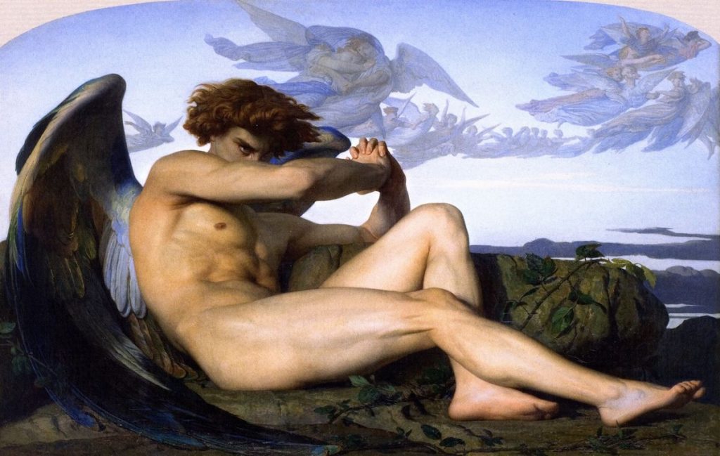 Male Nudes art: Male nudes in art: Alexandre Cabanel, The Fallen Angel, 1847, Musée Fabre, Montpellier, France.
