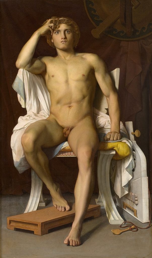 Male Nudes art: Male nudes in art: François-Léon Benouville, The Wrath of Achilles, 1847, National Gallery of Australia, Parkes, Australia.
