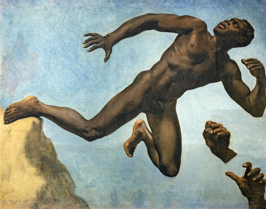 Male Nudes art: Male nudes in art: Théodore Chasseriau, Study of Negro, 1838, Musée Ingres, Montauban, France.

