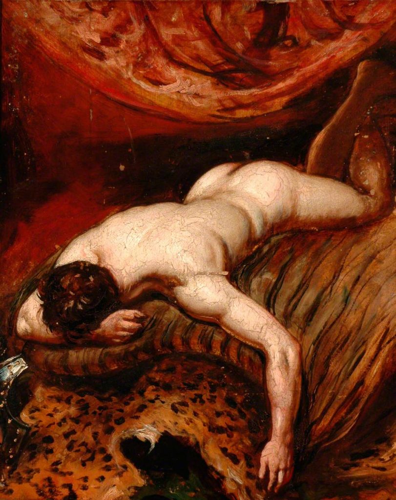Male Nudes art: Male nudes in art: William Etty, Man Lying Face Down, Scarborough Museums Trust, Scarborough, UK.
