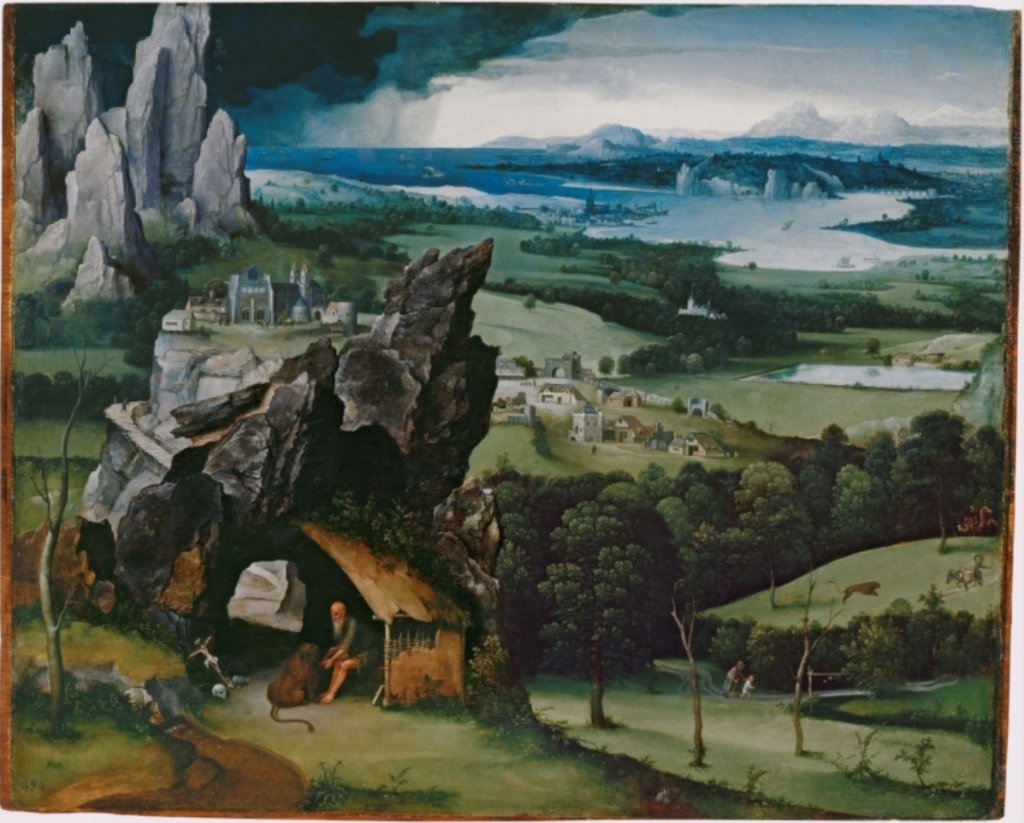 Echave Ibía: Joachim Patinir, Landscape with Saint Jerome, 1516-1517, Museo del Prado, Madrid, Spain.
