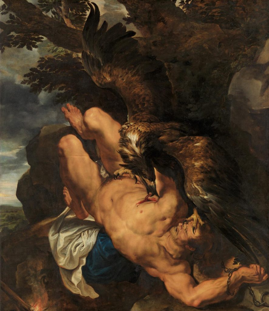 Male nudes in art: Sir Peter Paul Rubens, Prometheus Bound, c. 1611-1618, Philadelphia Museum of Art, Philadelphia, PA, USA.