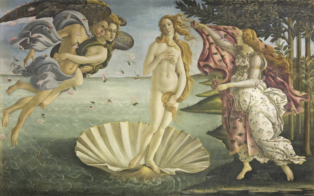 Giorgio Vasari: Sandro Botticelli, Birth of Venus, 1485-1486, Galleria degli Uffizi, Florence, Italy.
