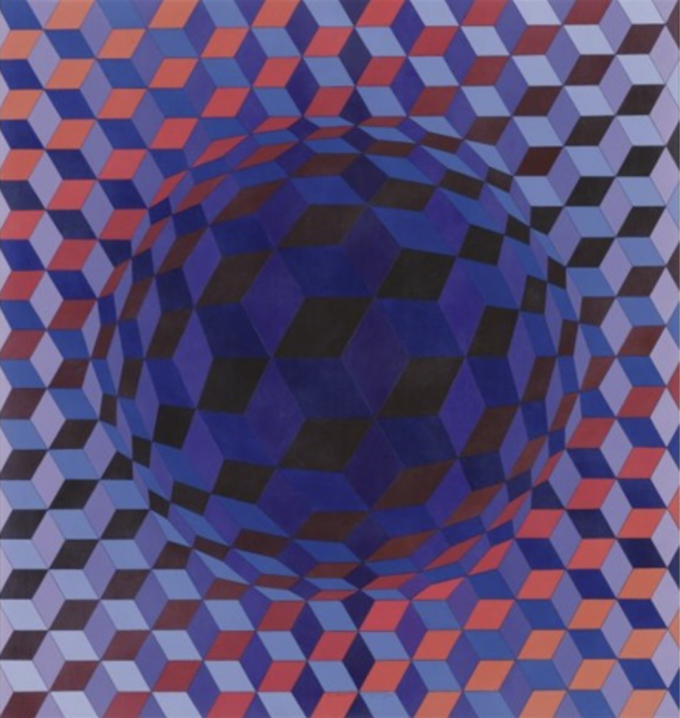 Amish quilts: Victor Vasarely, Pulsar, 1970, private collection. ArtNet.

