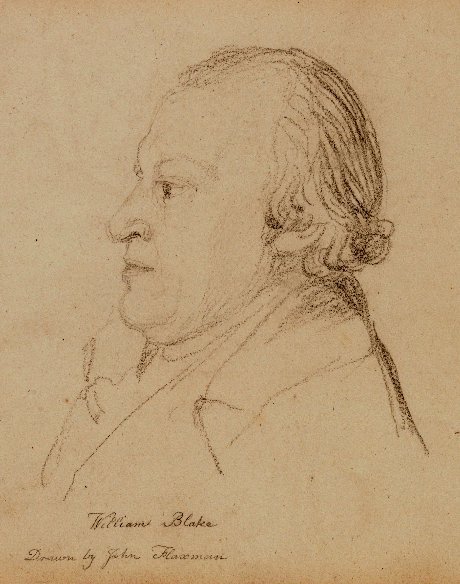 william blake john higgs: John Flaxman, Portrait of William Blake, c. 1804. Wikimedia Commons (public domain).
