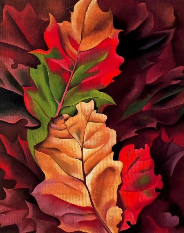 Autumn paintings: Georgia O’Keeffe, Autumn Leaves, 1924, private collection. WikiArt.
