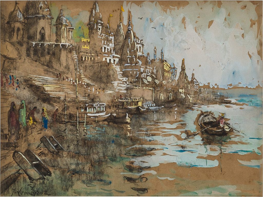Jean Le Mayeur: Jean Le Mayeur, By the River (Benares), ca. 1921. Sotheby’s.
