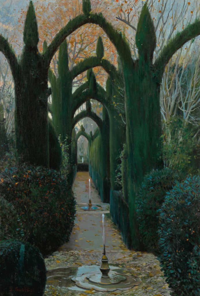 gardens in painting: Santiago Rusiñol, The Generalife Gardens, Granada, ca. 1919. Sotheby’s.
