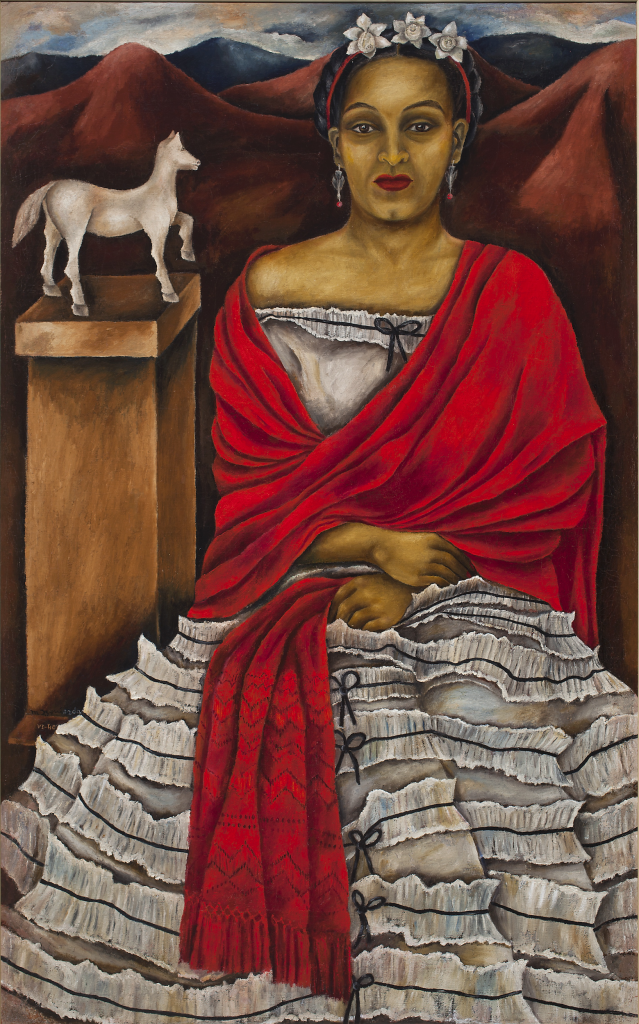Women Artists in DailyArt App: María Izquierdo, Self-portrait with a Red Shawl, 1940, Colección Andrés Blaisten, México.