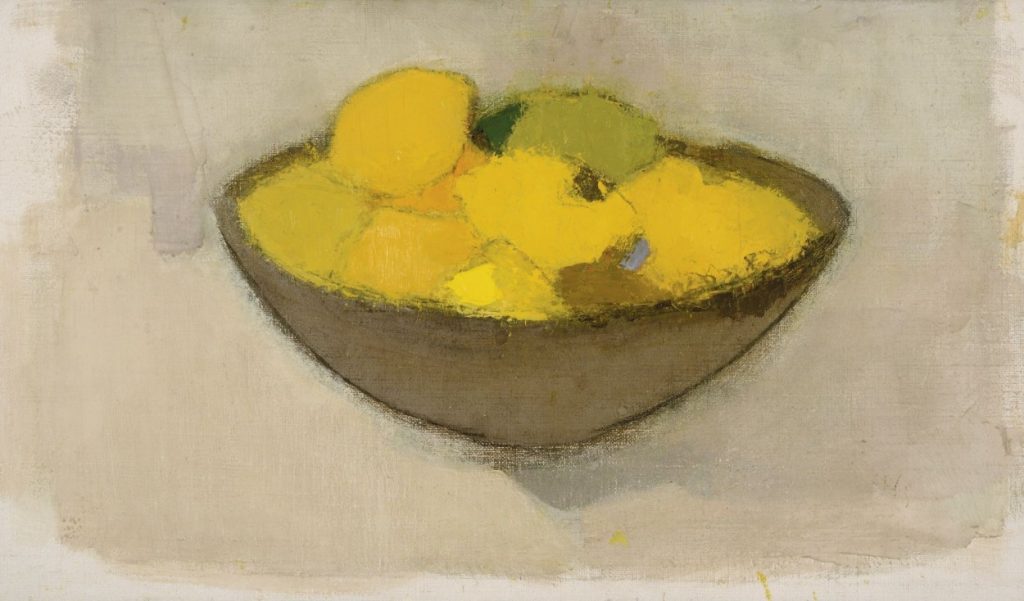 Women Artists in DailyArt App: Helene Schjerfbeck, Lemons in the Bowl, 1934, private collection.