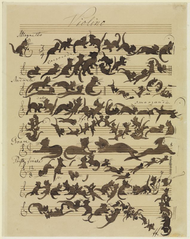 10 Masterpieces in DailyArt App: Moritz von Schwind, Cats Symphony, 1868, Staatlische Kunsthalle Karlsruhe, Karlsruhe, Germany.