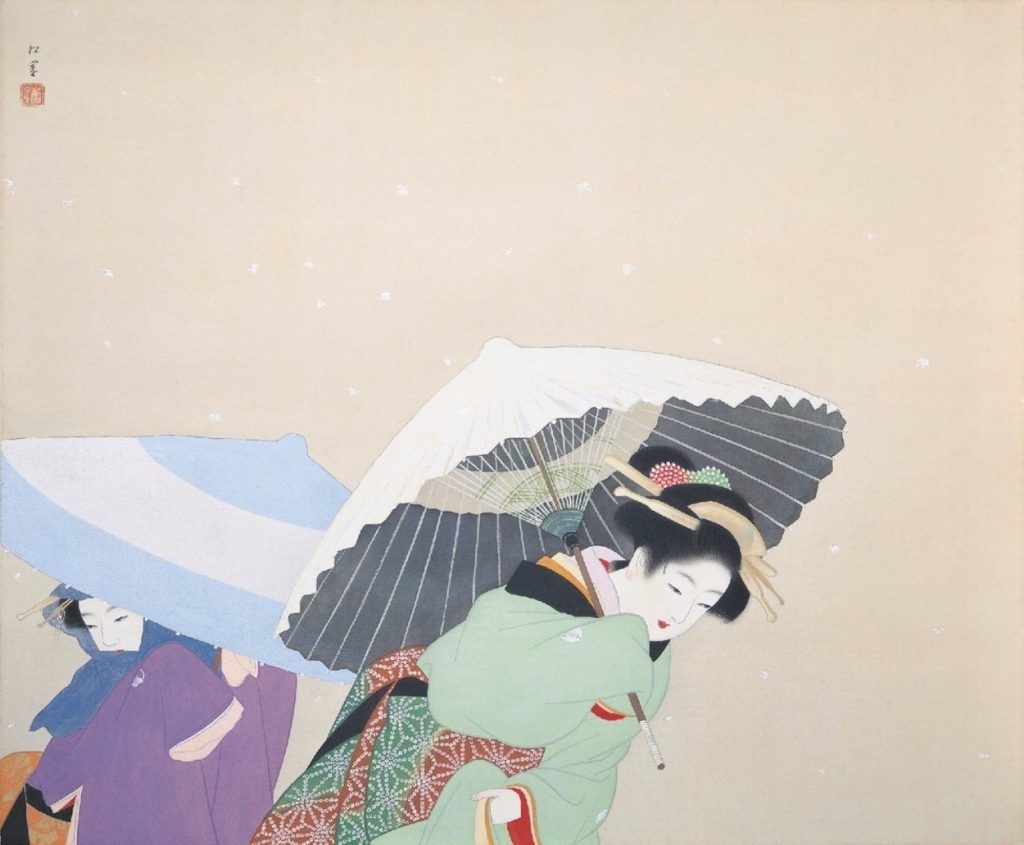 Women Artists in DailyArt App: Uemura Shōen, Large Snowflakes, 1944, Adachi Museum of Art Yasugi, Shimane, Japan.