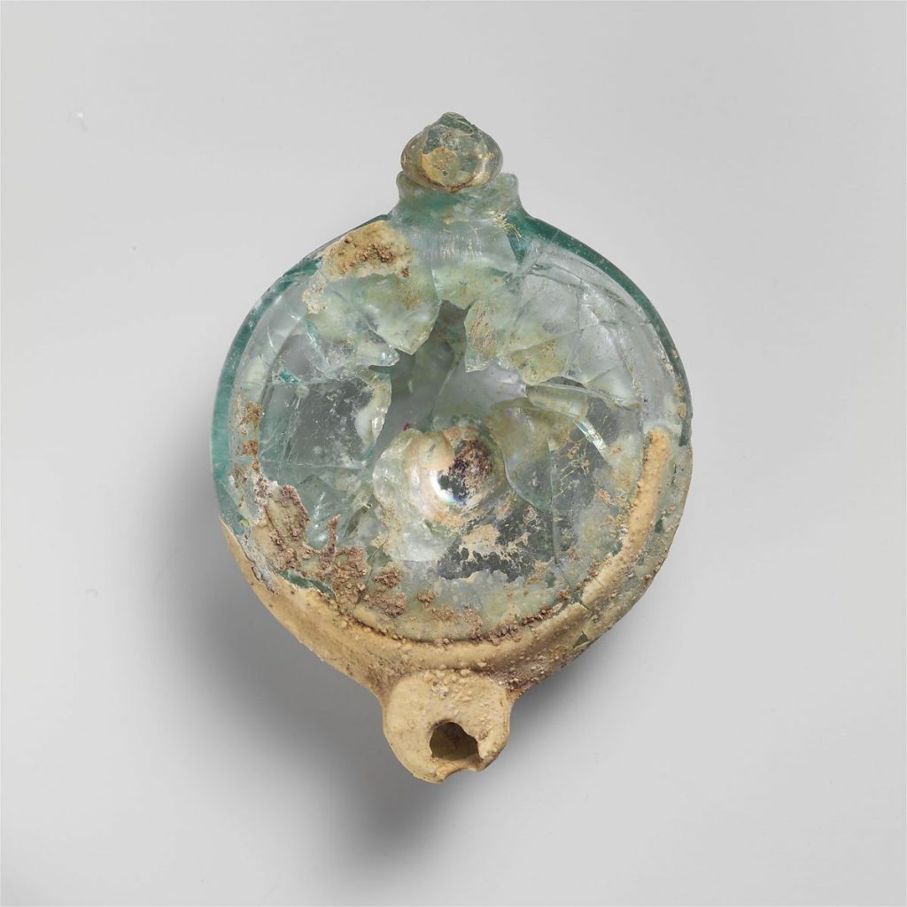 Roman glass oil lamp, 2nd half of 1st century AD, The Metropolitan Museum of Art, New York, NY, USA.