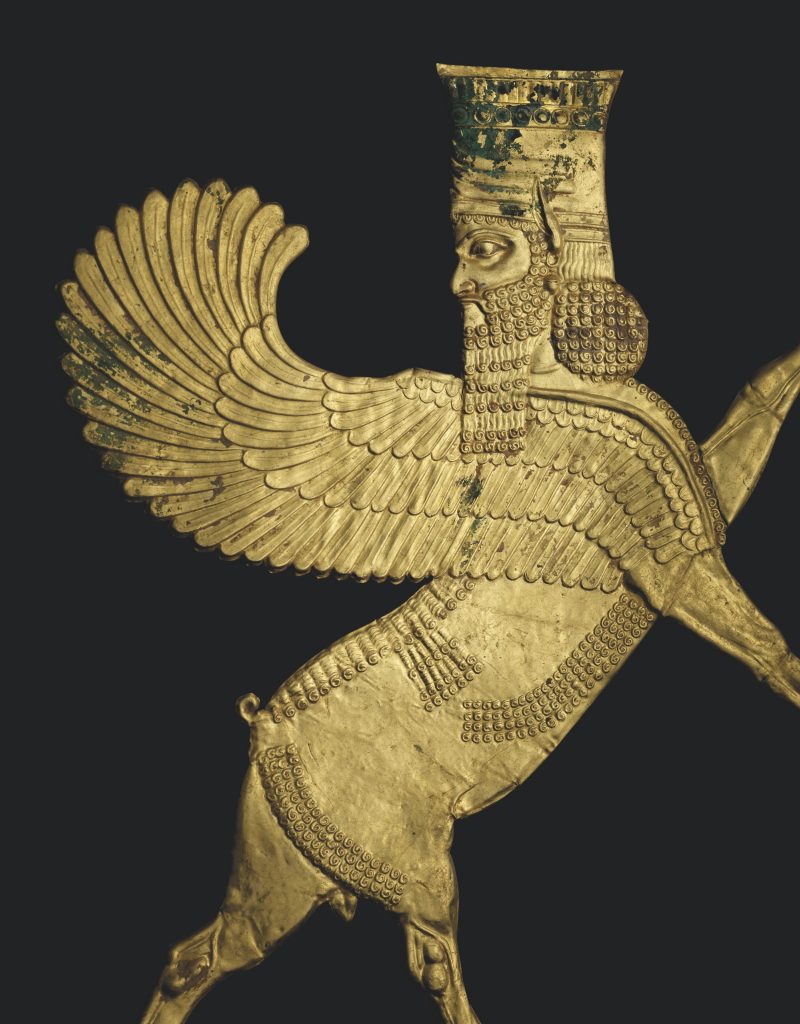 lamassu: Achaemenid Gold Applique of a Lamassu, Iran, ca. 404–359 BCE. Christie’s.
