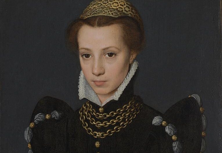 Catharina van hemessen: Attributed to Catharina van Hemessen, Portrait of a Young Lady, c. 1560, Baltimore Museum of Art, Baltimore, MA, USA. Detail.
