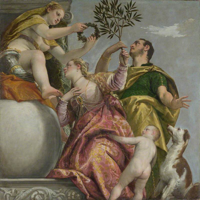 Pets in Art: Happy Union by Veronese with a Dog
