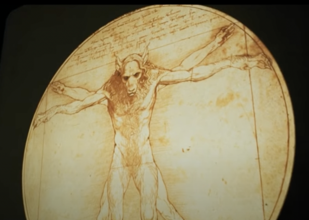art in Harry Potter: Art reference to Leonardo da Vinci’s Vitruvian Man in Harry Potter and the Prisoner of Azkaban, directed by Alfonso Cuarón, 2004, Warner Bros. Pictures. YouTube.

