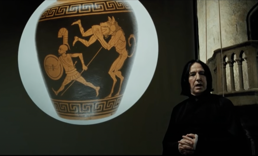 art in Harry Potter: Art reference to a Dolon Vase in Harry Potter and the Prisoner of Azkaban, directed by Alfonso Cuarón, 2004, Warner Bros. Pictures. YouTube. 
