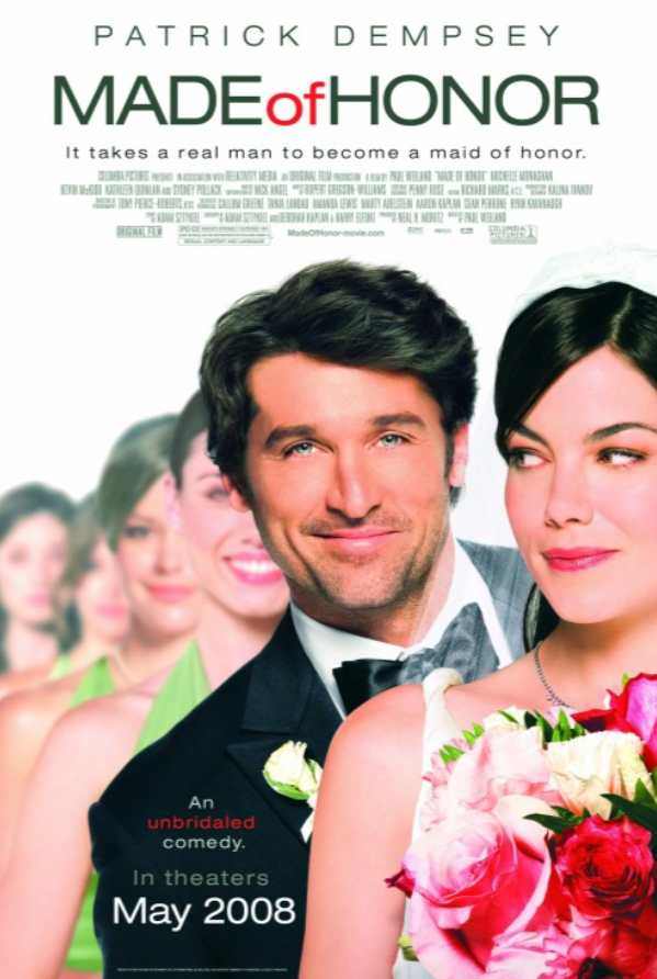 Modigliani made of honor: Movie poster of Made of Honor, directed by Paul Weiland, 2008, Neal H. Moritz, filmweb.
