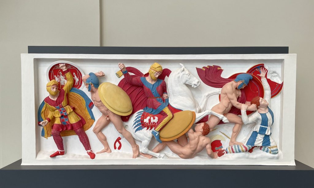 Reconstruction of one side of the so-called Alexander Sarcophagus, with a battle between Greeks and Persians Variant A, 2007, Metropolitan Museum of Art, New York, NY, USA