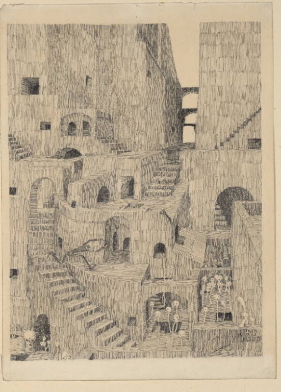 Franz Sedlacek, Five Dreams: Image Five: The City, 1917, ink on paper. Albertina Museum, Vienna, Austria.