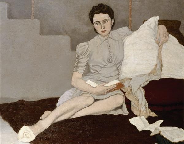 Books on Art History: Louis le Brocquy, Girl in Grey, 1939, Wikiart. Detail.
