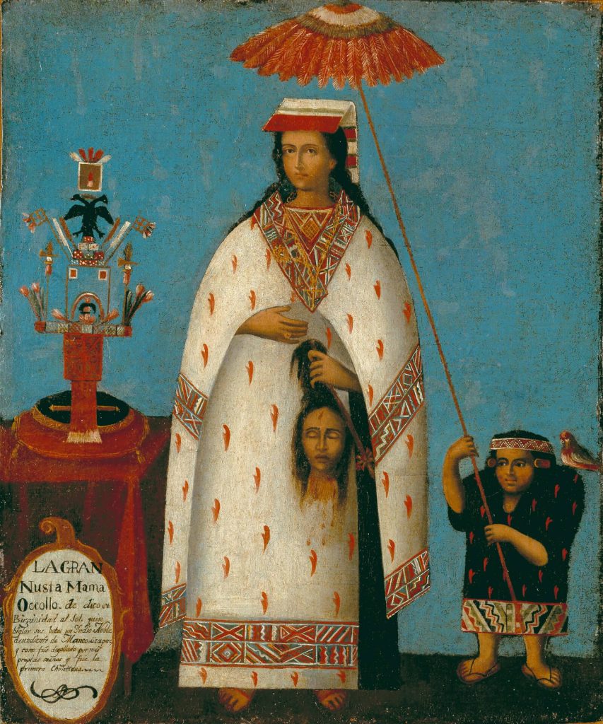 Great Princess Mama Occollo, ca 1850-70, oil on canvas mounted on wood, Cuzco, Peru, Denver Art Museum, Denver, CO, USA.