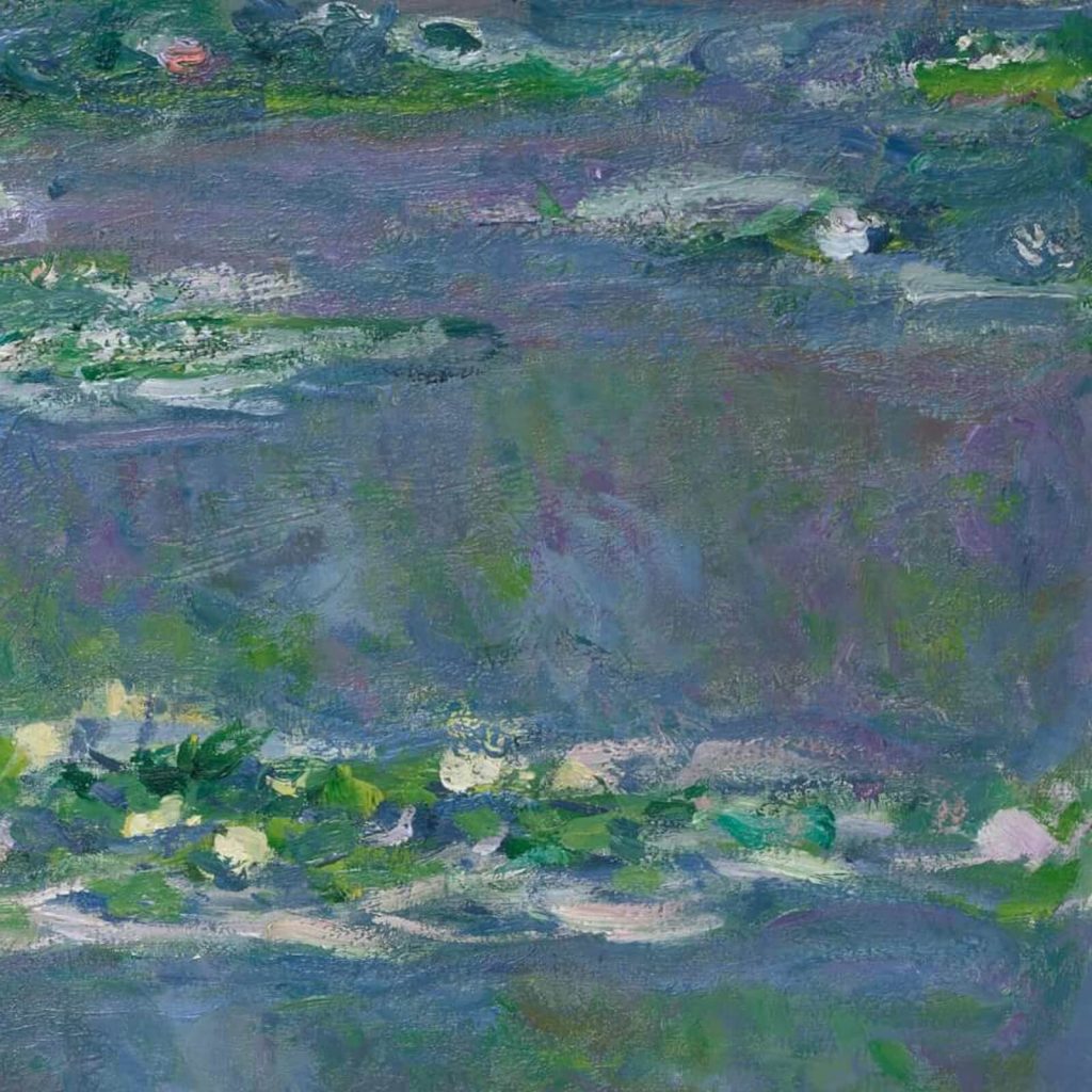 Claude Monet water lilies: Claude Monet, Water Lilies, 1906, Art Institute of Chicago, Chicago, IL, USA. Detail.

