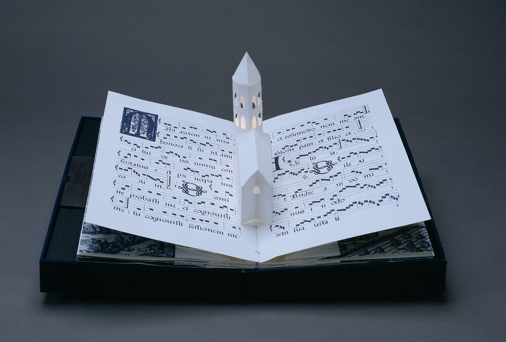 Pop-Up books: Pop-up books: Carol Barton, Five Luminous Towers: A Book to be Read in the Dark, 2001, National Museum of Women in the Arts, Washington, DC, USA. Photo by Lee Stalsworth.
