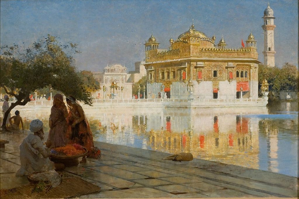 edwin lord weeks: Edwin Lord Weeks, Across the Pool to the Golden Temple of Amritsar, ca. 1882–1883. Wikimedia Commons (public domain).
