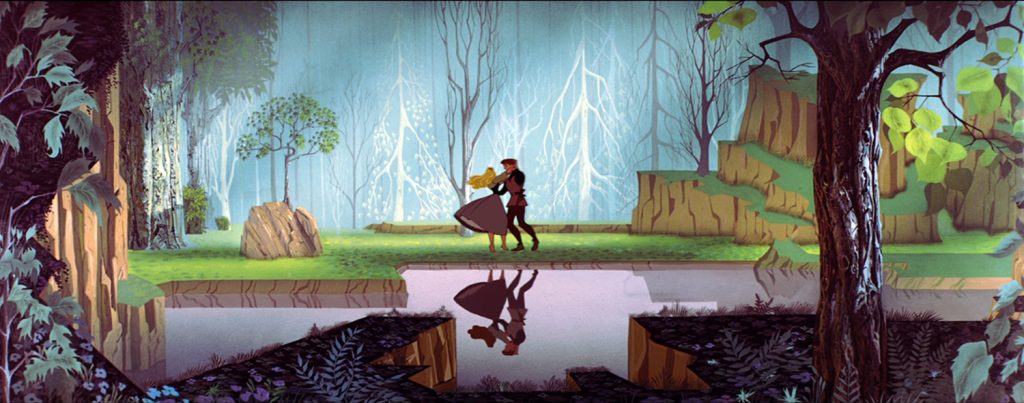 Walt Disney Animation Studios, Aurora and the Prince dancing through the forest