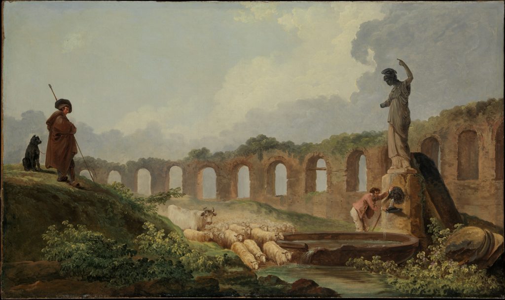 hubert Robert: Hubert Robert, Aqueduct in Ruins, ca. 18th century, The Metropolitan Museum of Art, New York, NY, USA.
