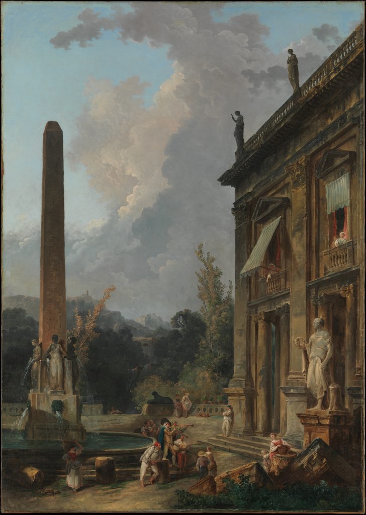 Hubert Robert, View of the Palazzo Durazzo Genoa, with Washerwomen and Other Figures in the Foreground, ca. 1772, Sotheby's.