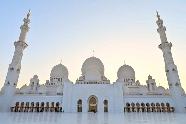 Sheikh Zayed Grand Mosque: Youssef Abdelke, Sheikh Zayed Grand Mosque, 1994–2007, Abu Dhabi, United Arab Emirates, 2022. Photograph by Sarabjeet Matharu.
