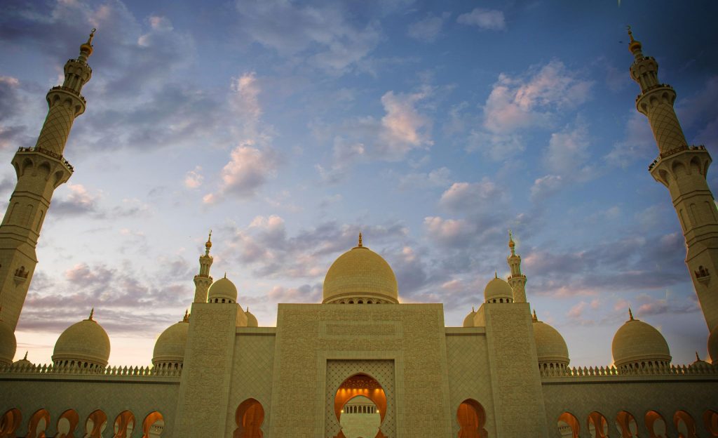 Sheikh Zayed Grand Mosque: Youssef Abdelke, Sheikh Zayed Grand Mosque, 1994–2007, Abu Dhabi, United Arab Emirates. Photograph by Khaled Chakhachiro, 2022.
