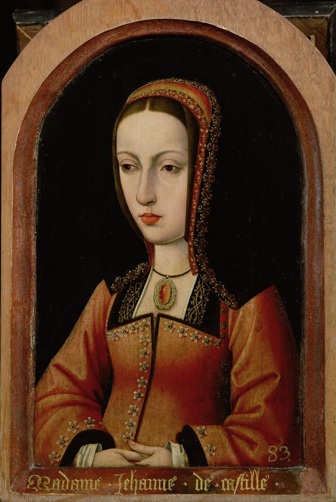 Joanna of Castile: Master of the Legend of the Magdalene, Portrait of Joanna of Castile, 1496, Kunsthistorisches Museum, Vienna, Austria. 
