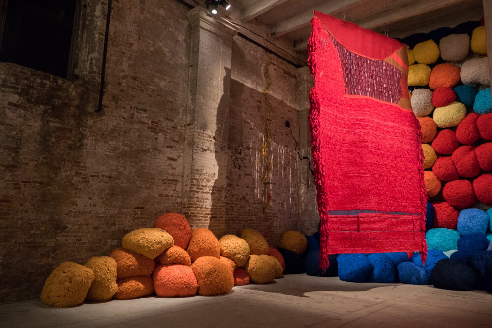 Sheila Hicks textile works at Venice Biennale