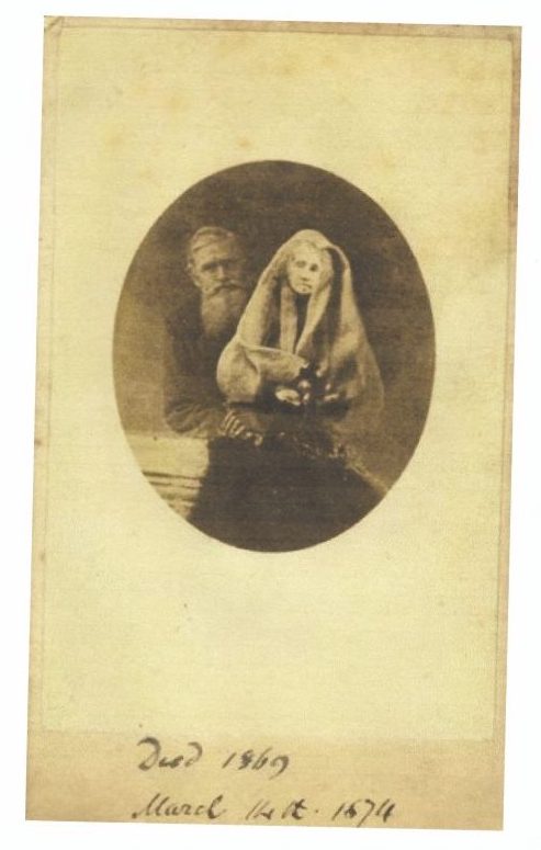 spirit photography: Frederick Hudson, Alfred Russel Wallace with the spirit of his mother, 1874, The Media of Mediumship.