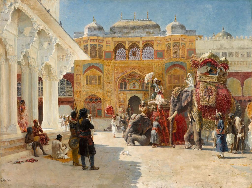 edwin lord weeks: Edwin Lord Weeks, The Arrival of Prince Humbert the Rajah at the Palace of Amber, ca. 1883. Artory.
