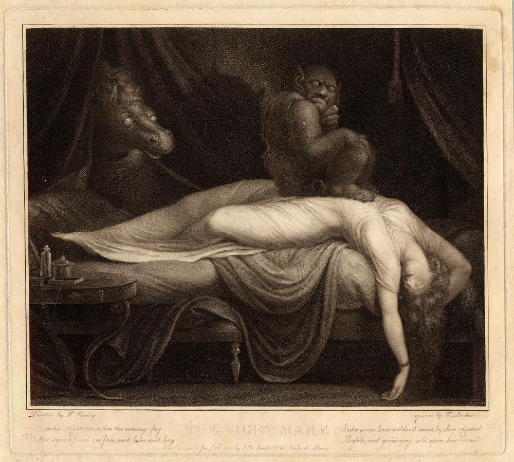 Nightmare Fuseli: Thomas Burke, The Nightmare, 1783, The British Museum, London, UK. Museum’s website.
