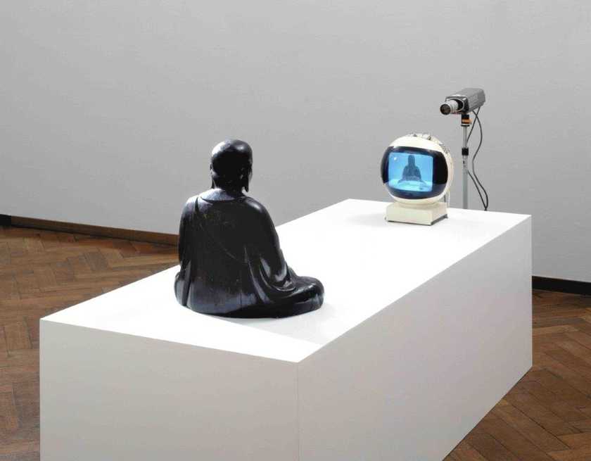 nam june paik: Nam June Paik, TV Buddha, 1974, Stedelijk Museum, Amsterdam, Netherlands.
