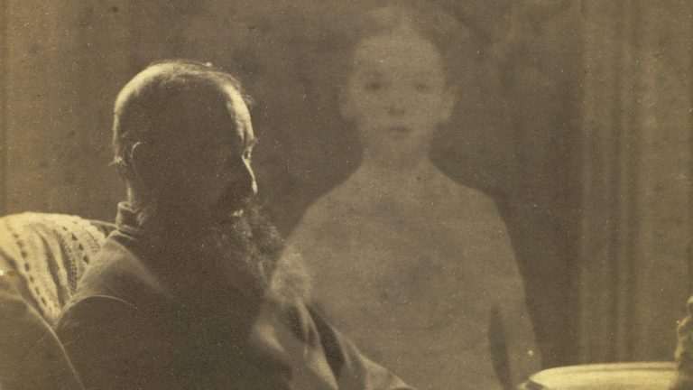 spirit photography: Unidentified Man Seated with a “Spirit”, J. Paul Getty Museum,  Los Angeles, CA, USA. Detail.
