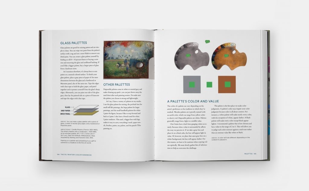 Oil Painter's Color Handbook: Different palettes in The Oil Painter’s Color Handbook by Todd M. Casey, published by Phaidon, 2022. Courtesy of the publisher.
