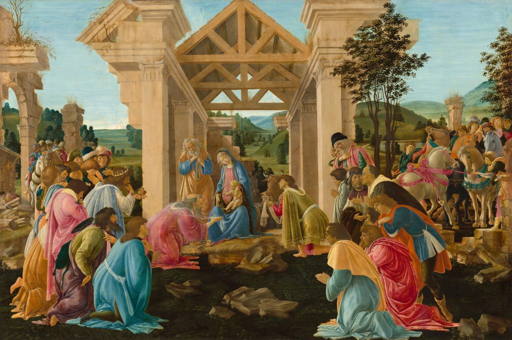 Adoration of the Magi: Sandro Botticelli, The Adoration of the Magi, ca. 1478/1482, National Gallery of Art, Washington DC, USA.
