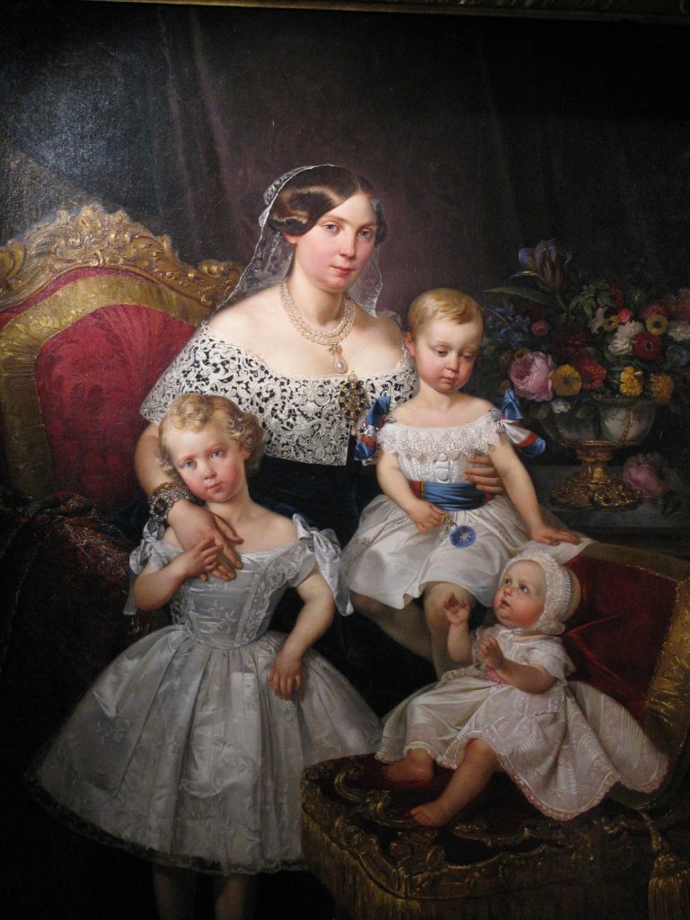 Raffi Prosper, Louise Marie Thérèse d'Artois, Duchess of Parma with her three children, ca. 1849, Château de Chambord, Chambord, France.