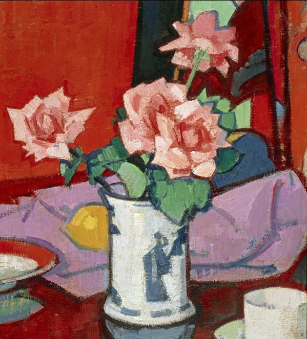 Scottish Colourists: Samuel John Peploe, Pink Roses, Chinese Vase, 1916-1920, National Galleries Scotland, Edinburgh, Scotland