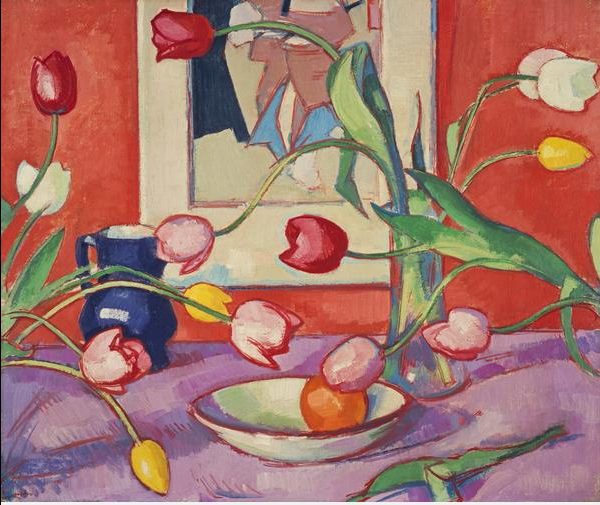 Scottish Colourists: Samuel John Peploe, Tulips-The Blue Jug, 1919, National Galleries Scotland, Edinburgh, UK.