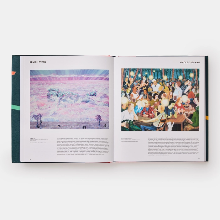 Great Women Painters: Entries on Eguchi Ayane and Nicole Eisenman in Great Women Painters, by Phaidon Editors, published by Phaidon, 2022, pp. 98-99. Courtesy of the publisher.
